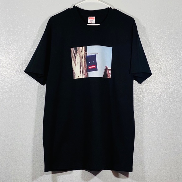 supreme banner tee black